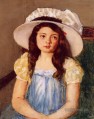 Françoise portant un grand chapeau blanc mères des enfants Mary Cassatt